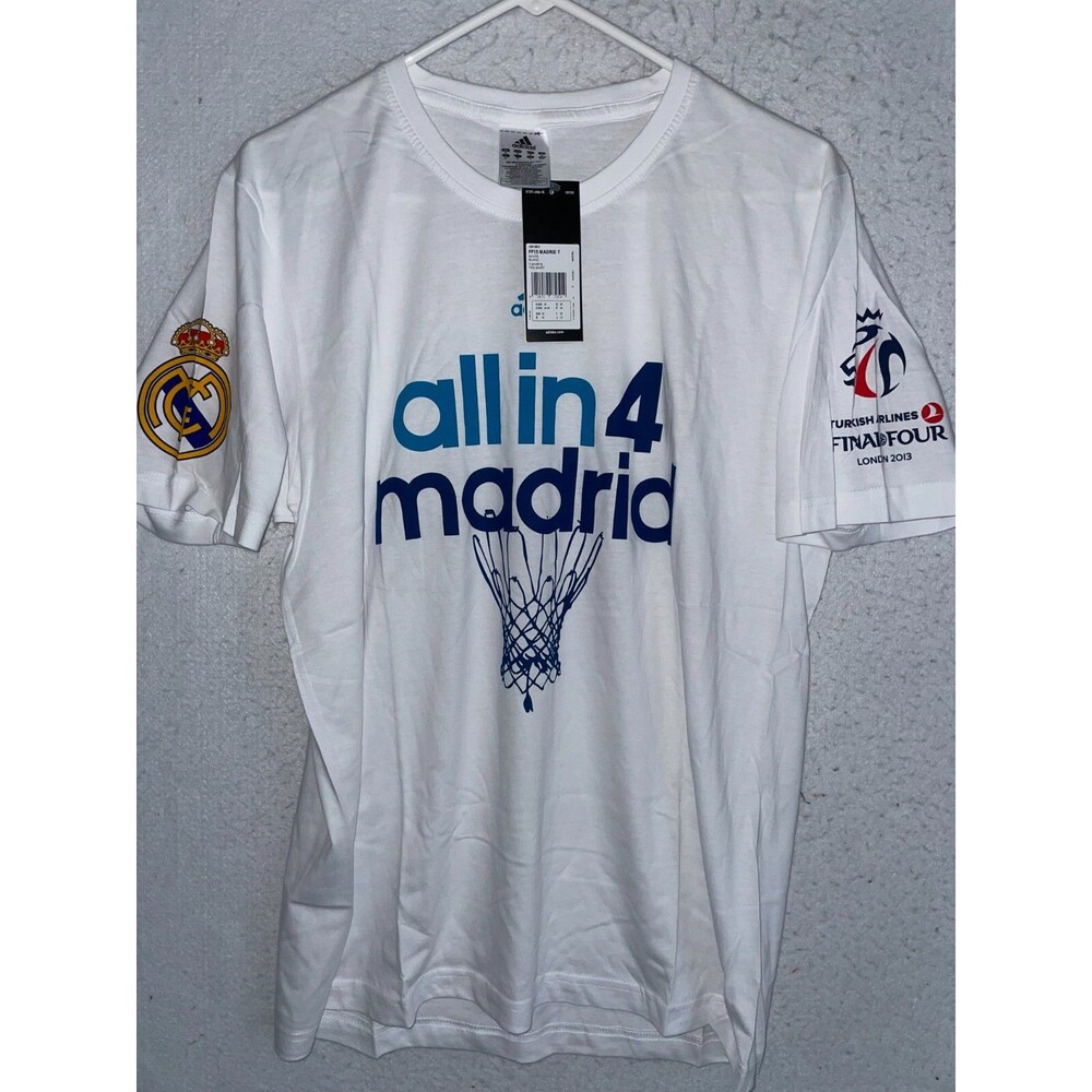Adidas Men's All in 4 Madrid Tee White FF13 London 2013 White CF Basketball sz M